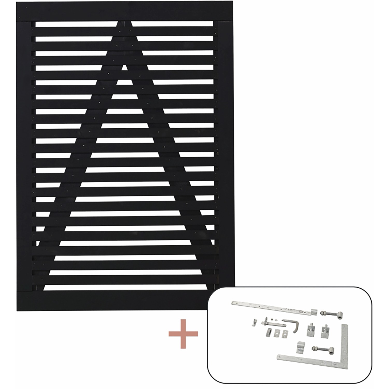 Einzeltor Tokyo Nadelholz Schwarz 100 cm x 140 cm günstig online kaufen