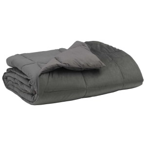 vidaXL Sommerdecke Gepolstert Hellgrau 200 x 220 cm Mikrofaser 42025925