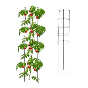 Relaxdays Rankhilfe 2er Set Eisen Schwarz Höhenverstellbar 150 cm 520 g