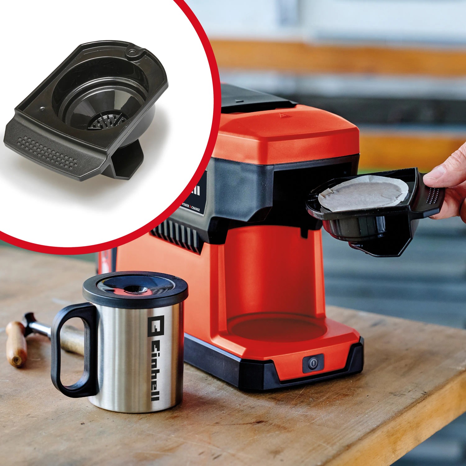 Einhell Tazza Termica In Acciaio Inox Per TE-CF 18 Li - 240 Ml, Con Coperchio, Antipolvere - 4