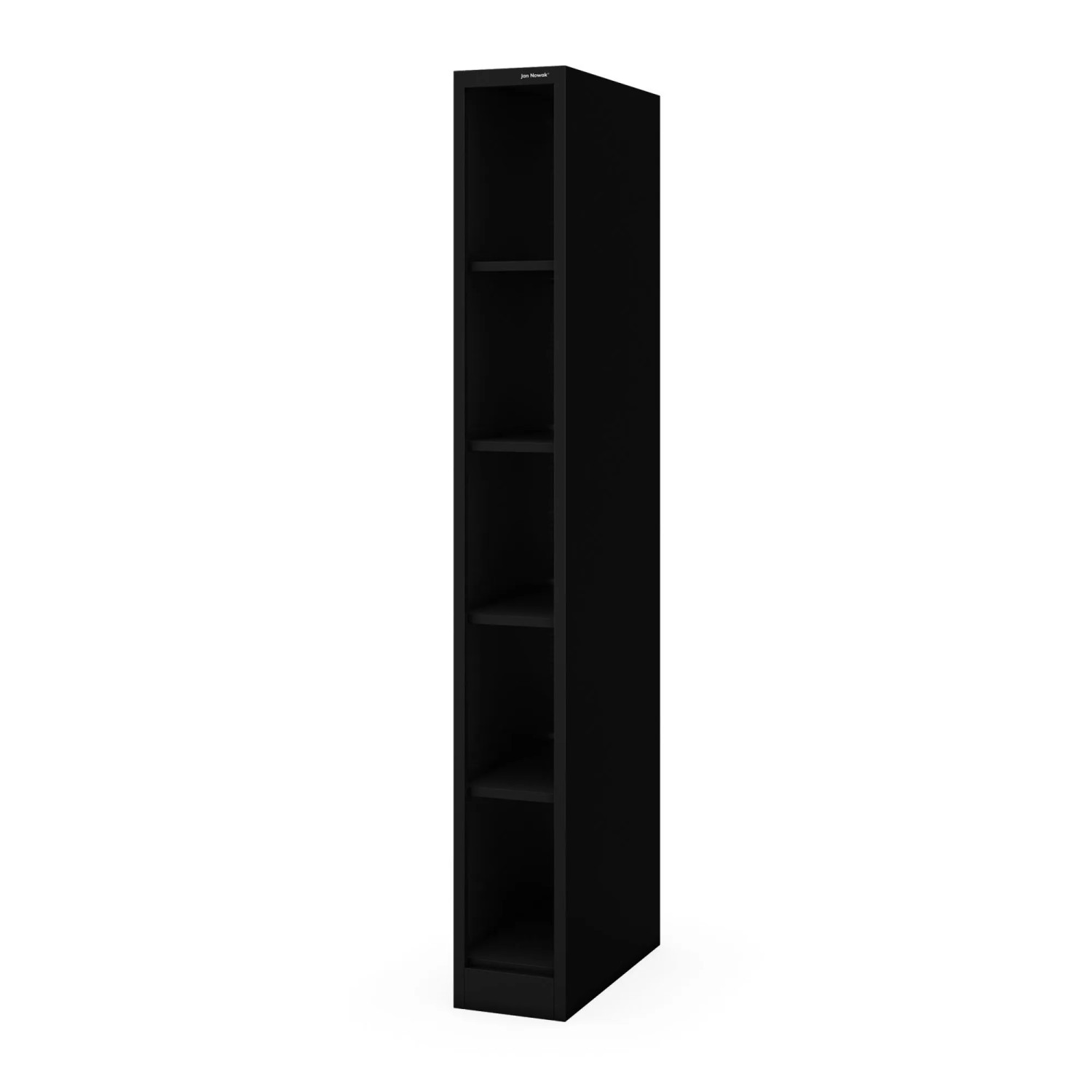JAN NOWAK Schmales Metallregal für die Archivierung von Dokumenten TIM 195x25x60 cm Schwarz