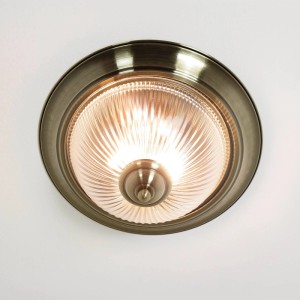 EASYLIGHT Deckenleuchte Rund Ø 31 cm IP44 Metall Glas 2x E14 Jugendstil