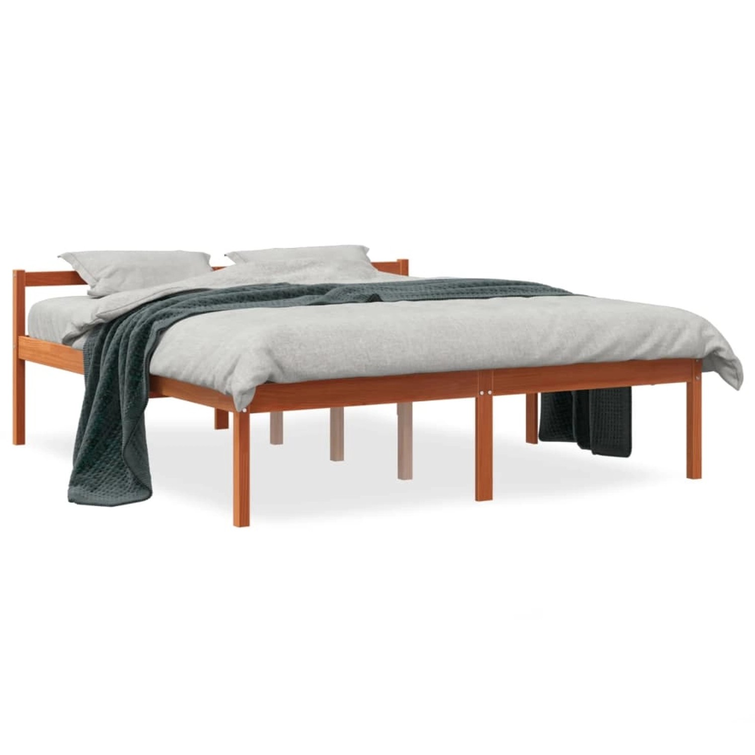 vidaXL Seniorenbett Wachsbraun 150x200 cm Massivholz Kiefer1947175 günstig online kaufen