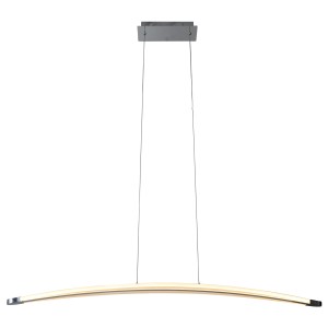 Moderne LED-Pendelleuchte Bow Chrom von Näve für ein warmweißes Licht im Raum.