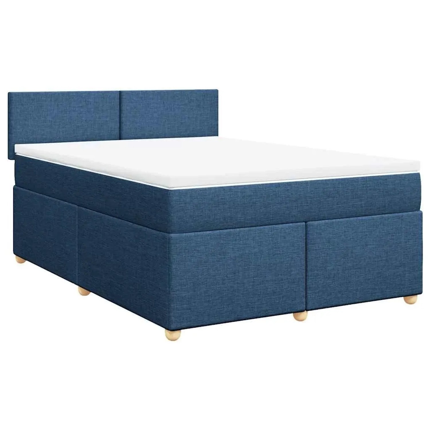 vidaXL Boxspringbett mit Matratze Blau 140x190 cm Stoff 3288974 günstig online kaufen
