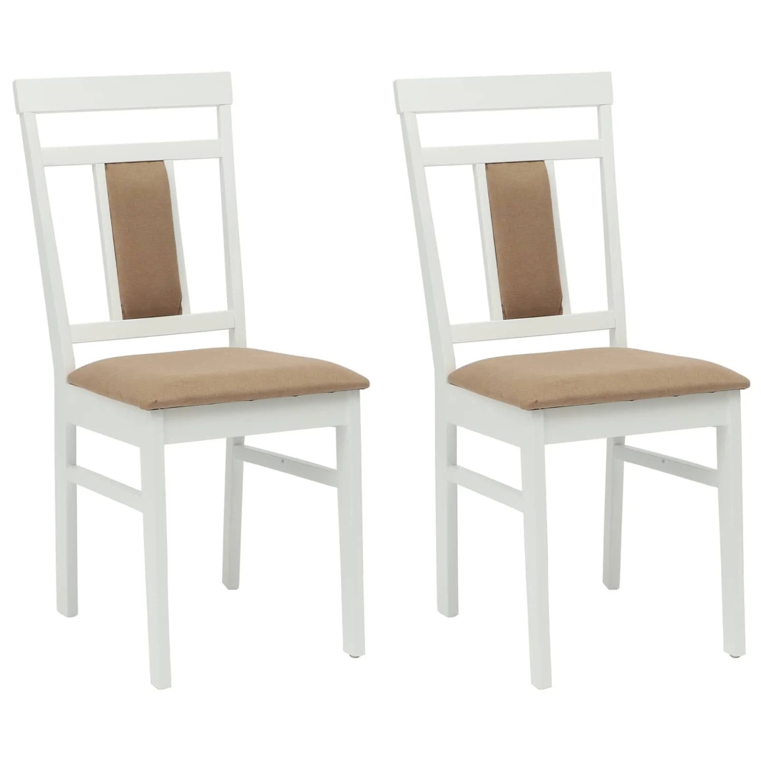 vidaXL Esszimmerstuhl 2 Stk Weiß und Braun Massives Gummiholz 42020508 günstig online kaufen