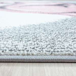 Detailansicht: Ayyildiz Kinderteppich Bambi 850 Pink, runder Teppich für Kinderzimmer.