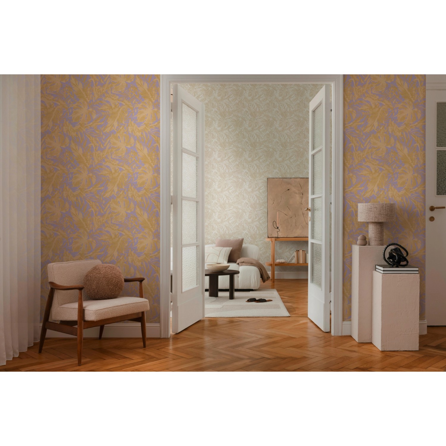 AS Creation Vliestapete Blätter 10,05 x 0,53 m Weiß-Beige FSC®_4