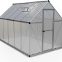 CANOPIA Gewächshaus Mythos Silber, 5,7 m², mit Fundamentrahmen und Dachfenster.
