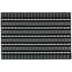 Astra Fußmatte Poly Brush, 40x60 cm, schwarz-silber gestreift, für den Eingangsbereich.