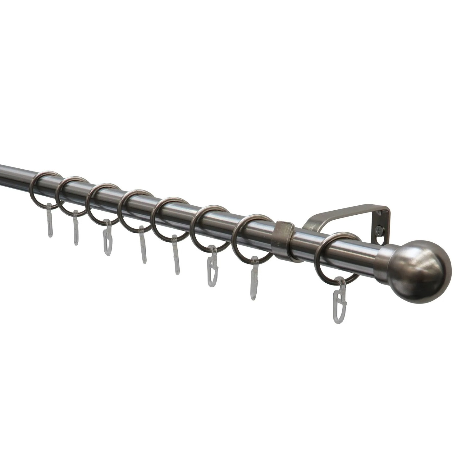 Gardinia Gardinenstangen-Set Kugel Ø 19 mm Länge 160 cm Edelstahl-Optik