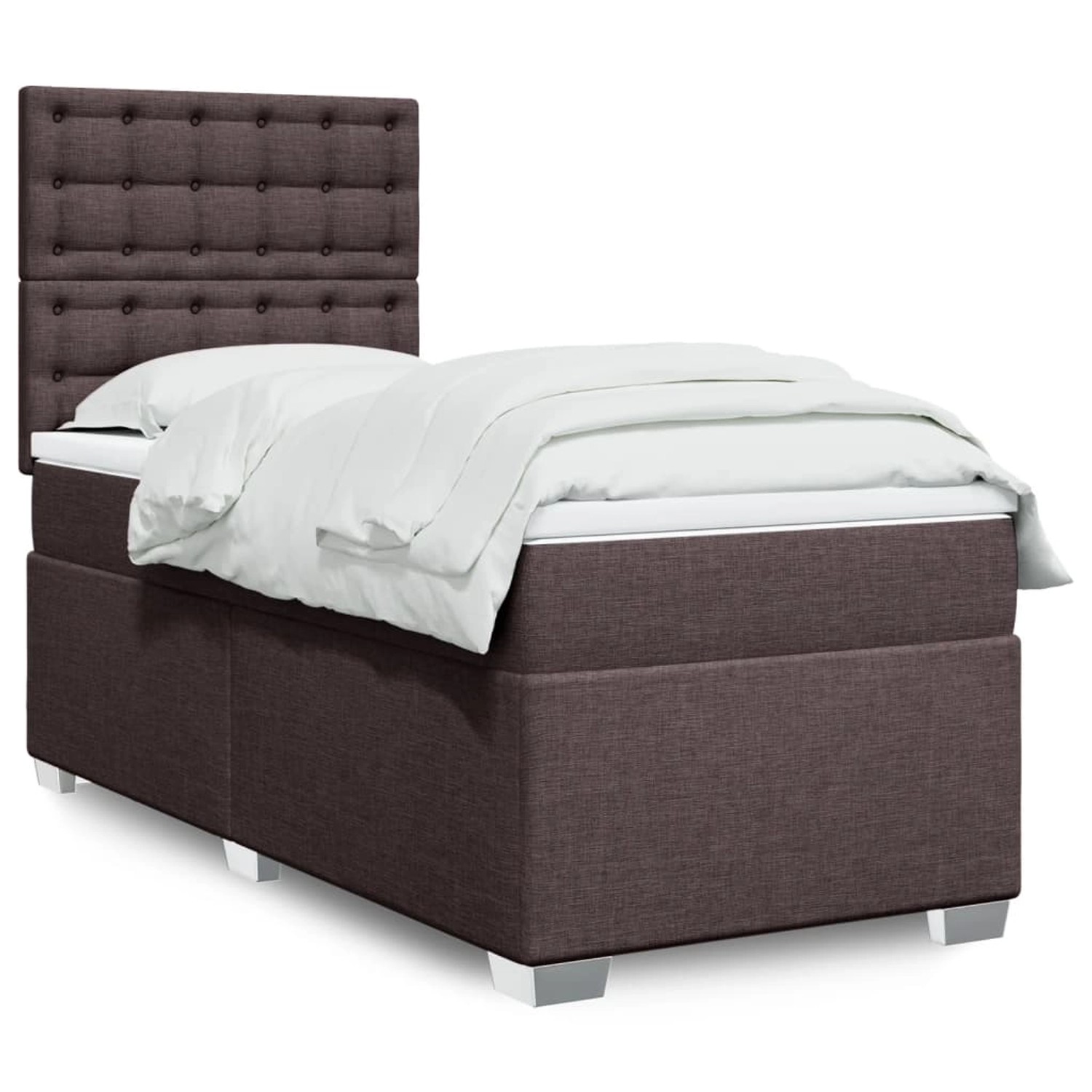 vidaXL Boxspringbett mit Matratze Dunkelbraun 90x200 cm Stoff 3292688 günstig online kaufen