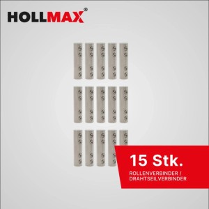 15 HOLLMAX Staketenzaun Rollenverbinder aus Edelstahl für Seile und Drähte Ø 3-6 mm. Robust und witterungsbeständig.
