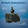 Kerry Electronics Teichpumpe, 1000 l/h, 17W. Leise Aquariumpumpe für Teich, Aquarium & Springbrunnen.