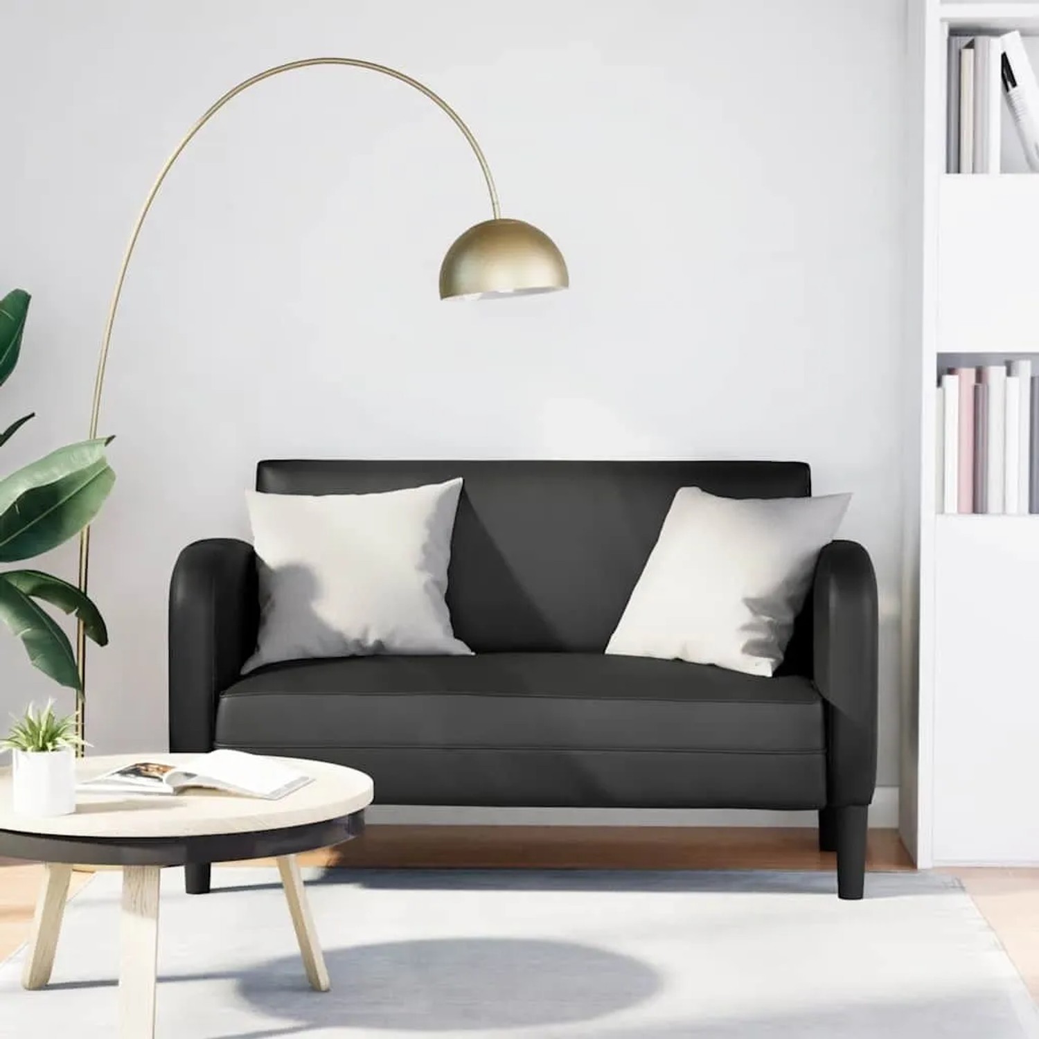 vidaXL Zweisitzer-Sofa Schwarz 110 cm Kunstleder 4100536_2