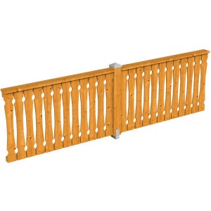 Skan Holz Balkonschalung Brüstung, 335x96 cm, Fichte Eiche hell, für Lauben & Pavillons.