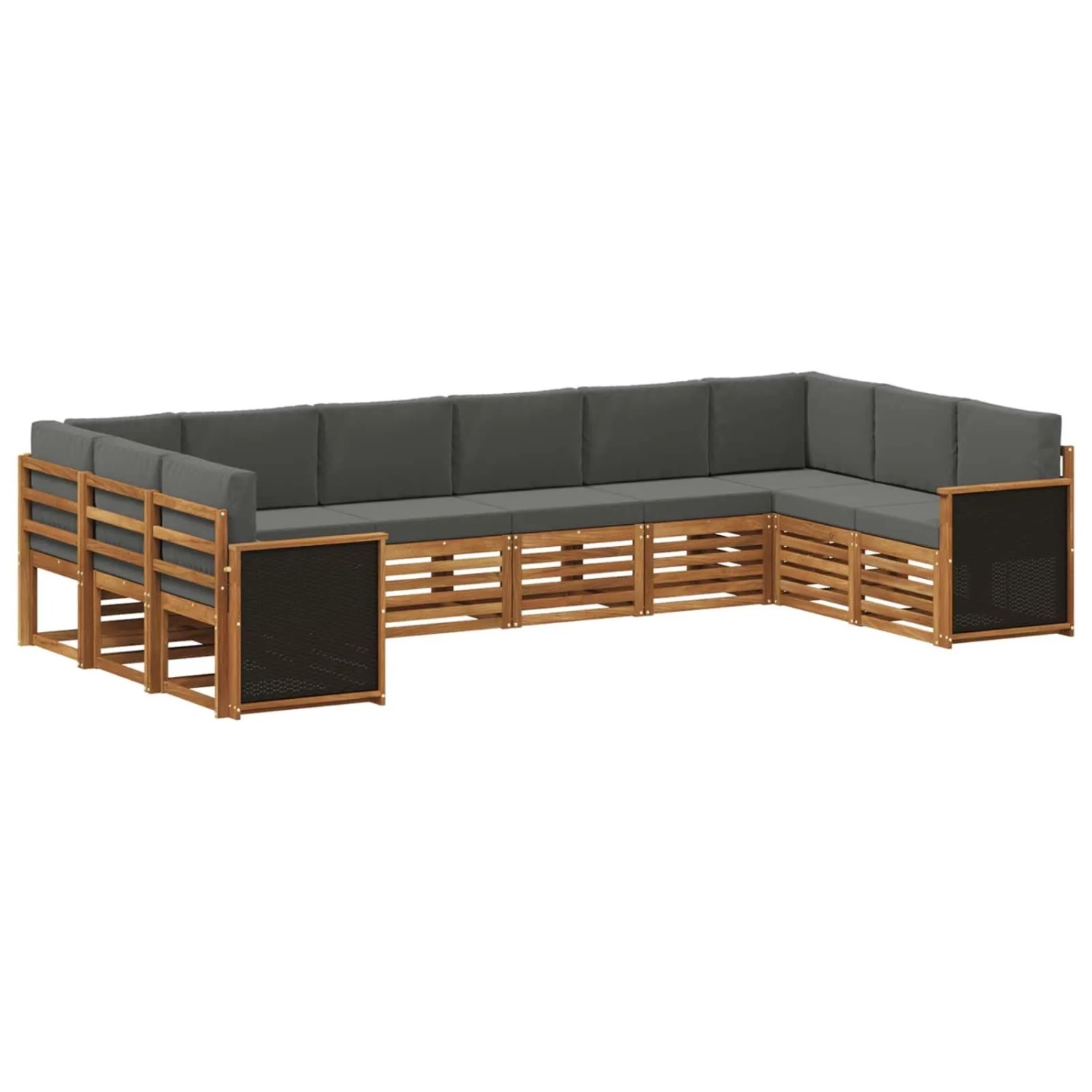 vidaXL Ecksofa Set mit Kissen 7 Stk Natur und Anthrazit 3384883