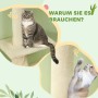 Katzen auf cremeweißem PawHut Kratzbaum. Der Kratzbaum ist verstellbar und bietet mehrere Ebenen zum Spielen und Entspannen.
