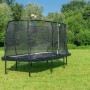 Schwarzes EXIT Allure Classic Gartentrampolin mit Sicherheitsnetz, 244 x 427 cm.
