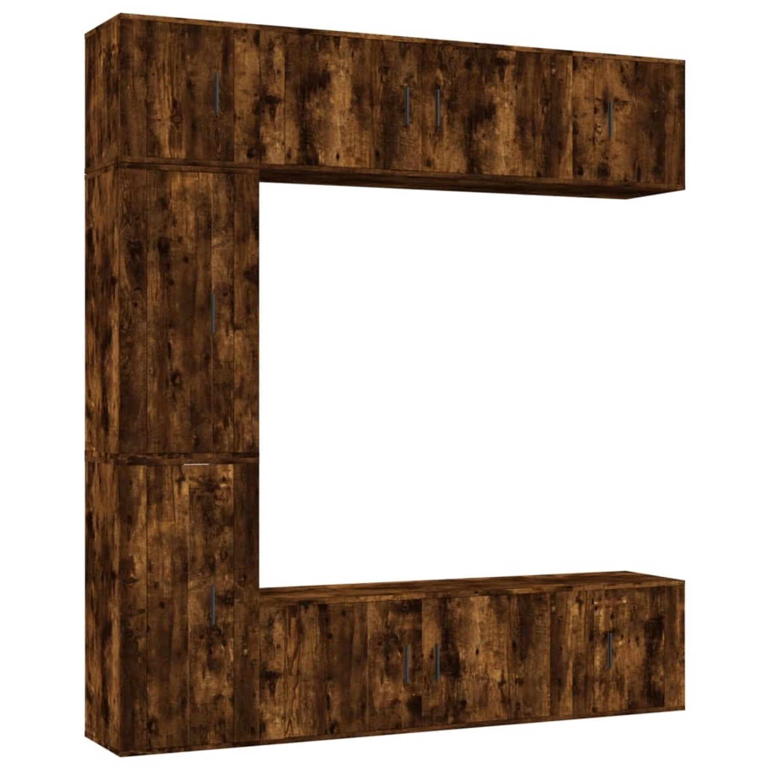 vidaXL 7-Tlg TV-Schrank-Set Räuchereiche Holzwerkstoff 3188651