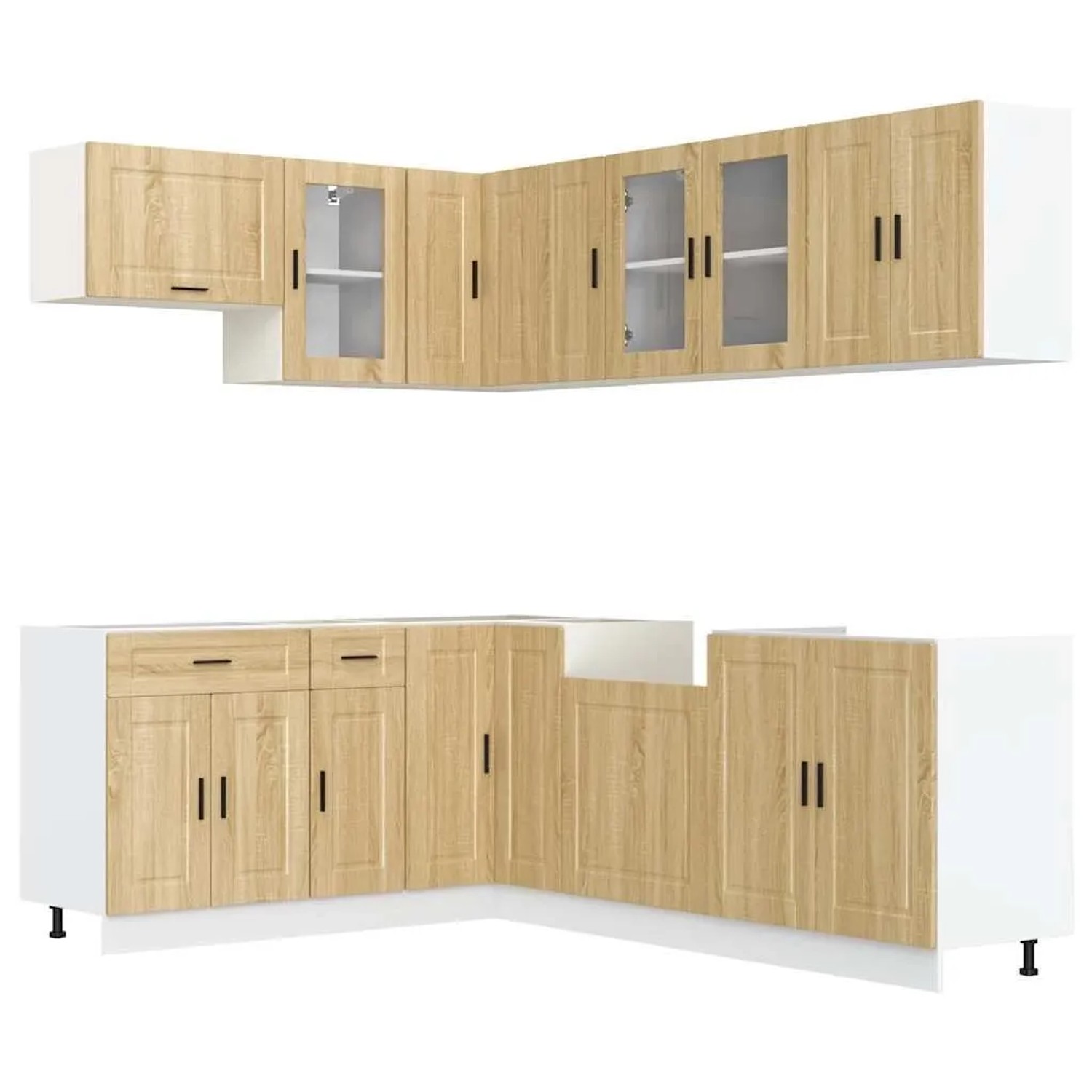 vidaXL 11 Tlg Küchenschrank-Set Porto Sonoma-Eiche Holzwerkstoff 3314904