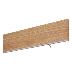 Globo LED-Wandleuchte Siegfried in Holzoptik, 29,5 cm breit. Moderne Wandlampe für Innenräume.