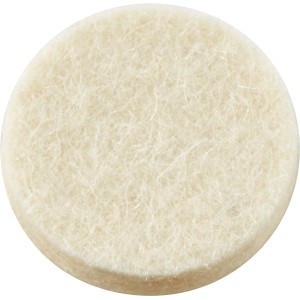 Runder, selbstklebender Parkettgleiter aus Wollfilz, Ø 22 mm.