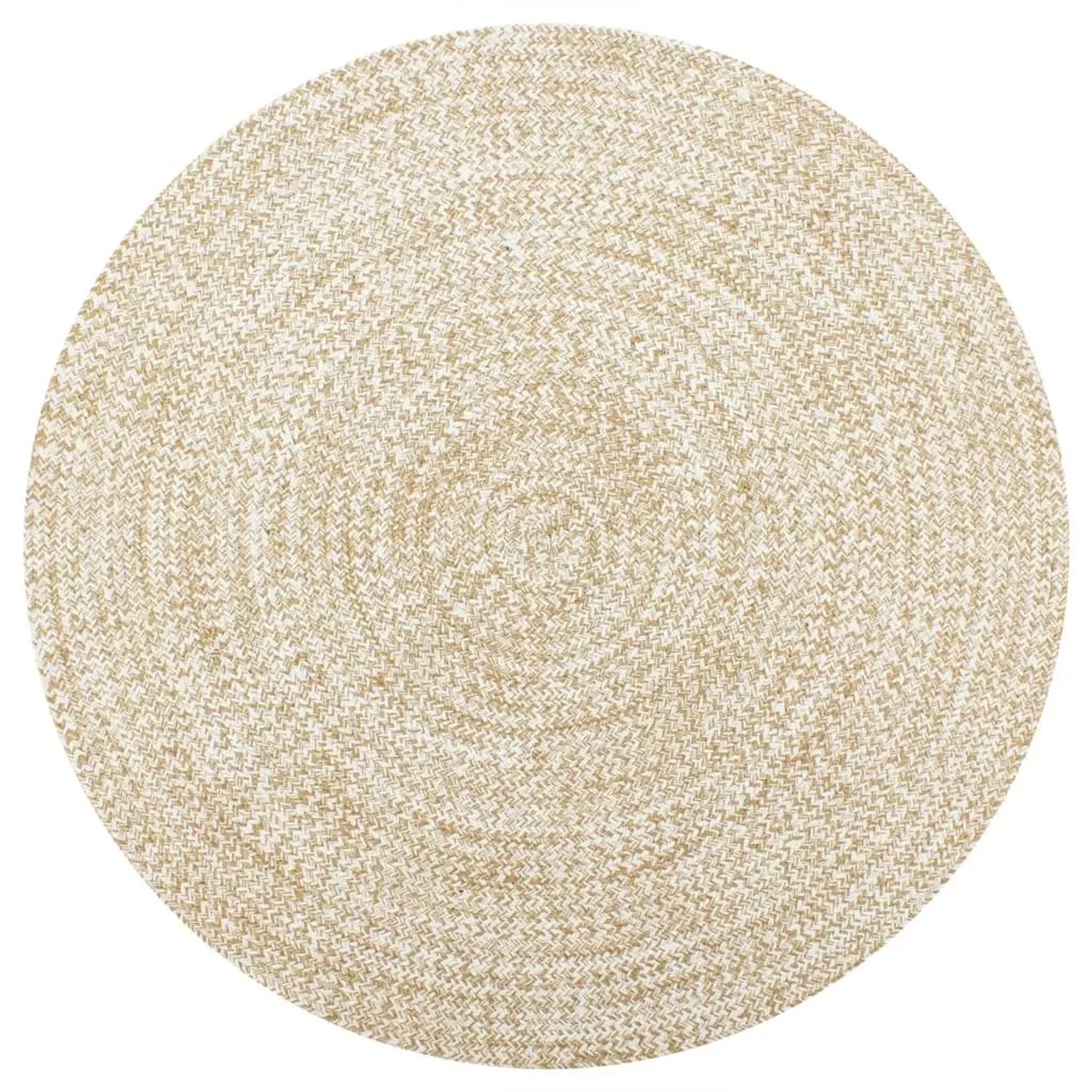 vidaXL Teppich Handgefertigt Jute Weiß und Natur 90 cm 133722