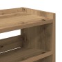 vidaXL Schuhregal Artisan-Eiche: Detailaufnahme der Holzwerkstoff-Oberfläche mit deutlicher Maserung und stabilen Regalböden.