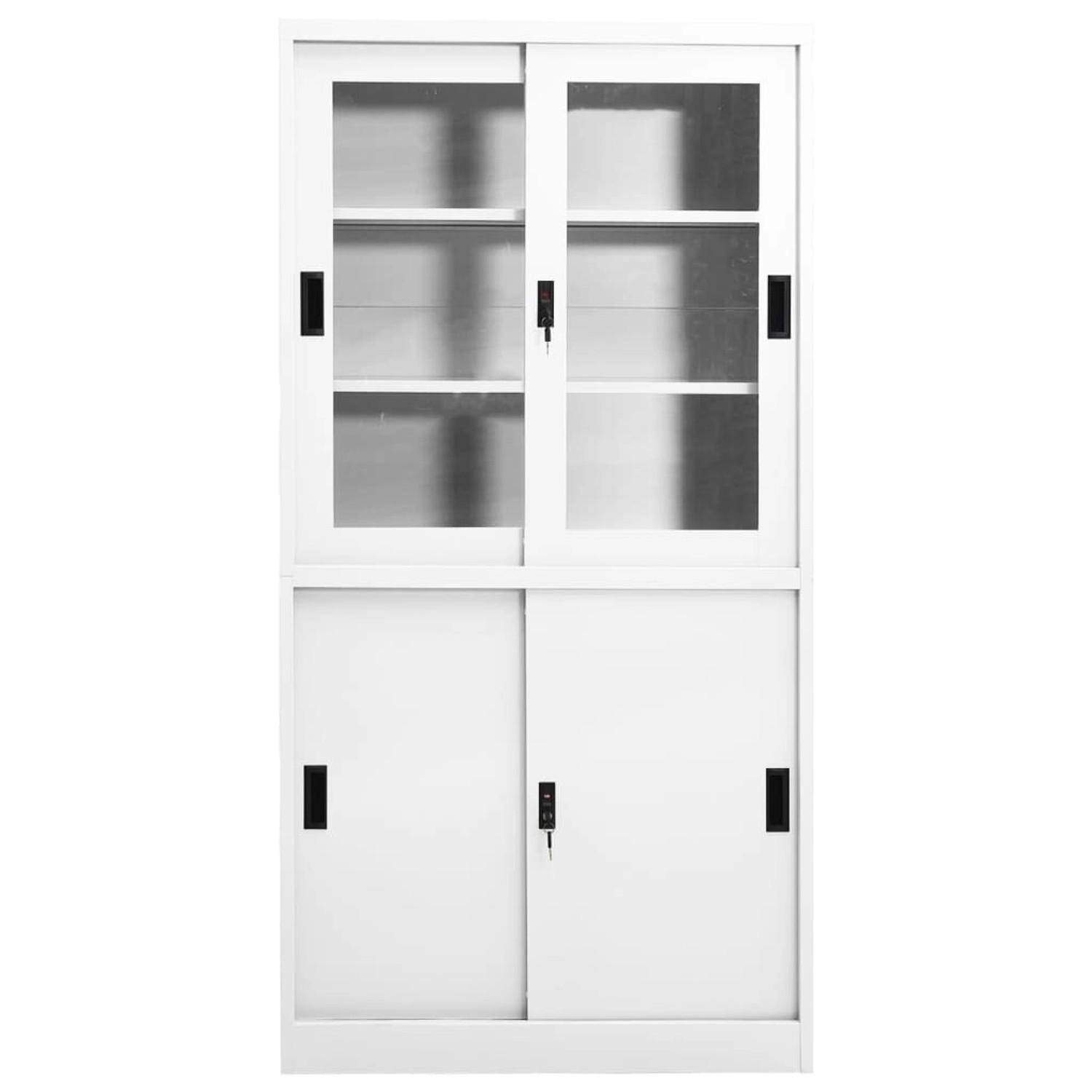 vidaXL Büroschrank mit Schiebetüren Weiß 90x40x180 cm Stahl günstig online kaufen