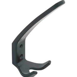 Schwarzer Wandhaken aus Kunststoff, Modell 0416, zur einfachen Montage.