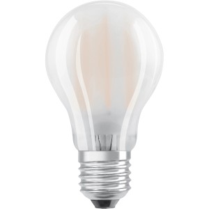 Osram LED E27 Glühbirne, 4W, 470lm, 2er Set. Mattiertes Glas, warmweißes Licht.