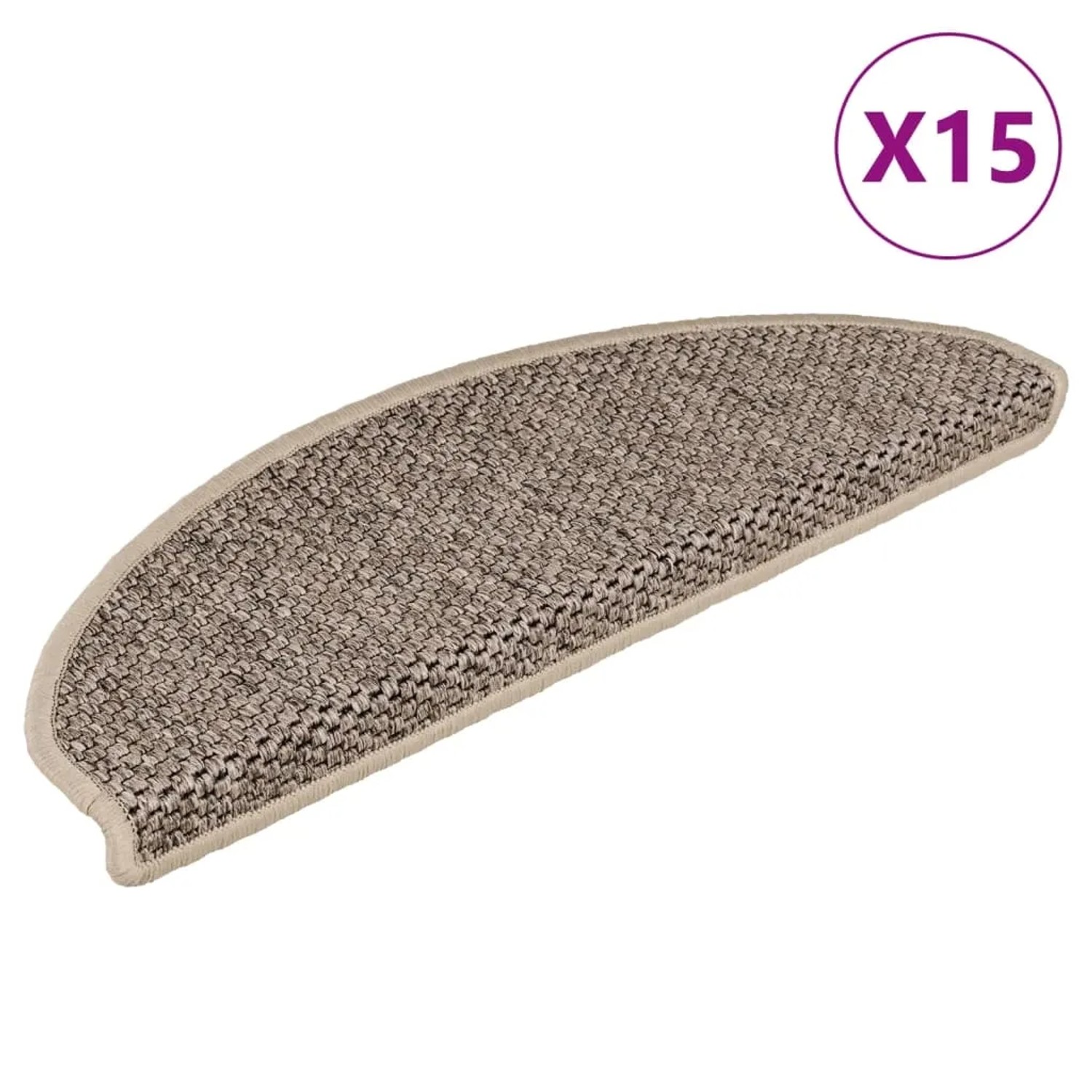 VidaXL Stufenmatte Sisal, 15er Set, dunkelbeige, selbstklebend, für mehr Sicherheit und Komfort.