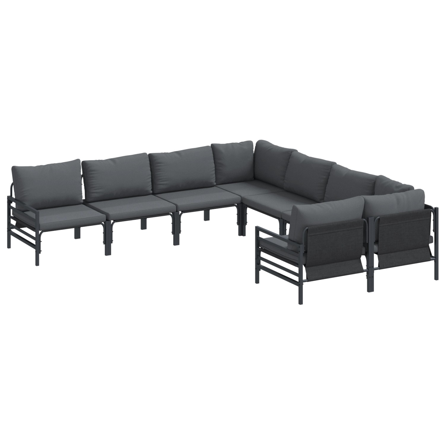 vidaXL Garten-Sofa-Set 8-Tlg Anthrazit Stahl 3378970 günstig online kaufen