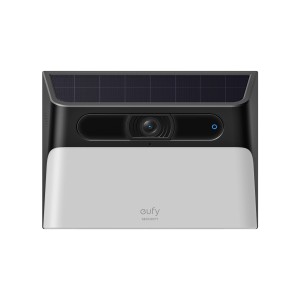 Eufy Solar-Wandleuchte S120 mit Kamera, 2K Auflösung, zur Videoüberwachung im Außenbereich.