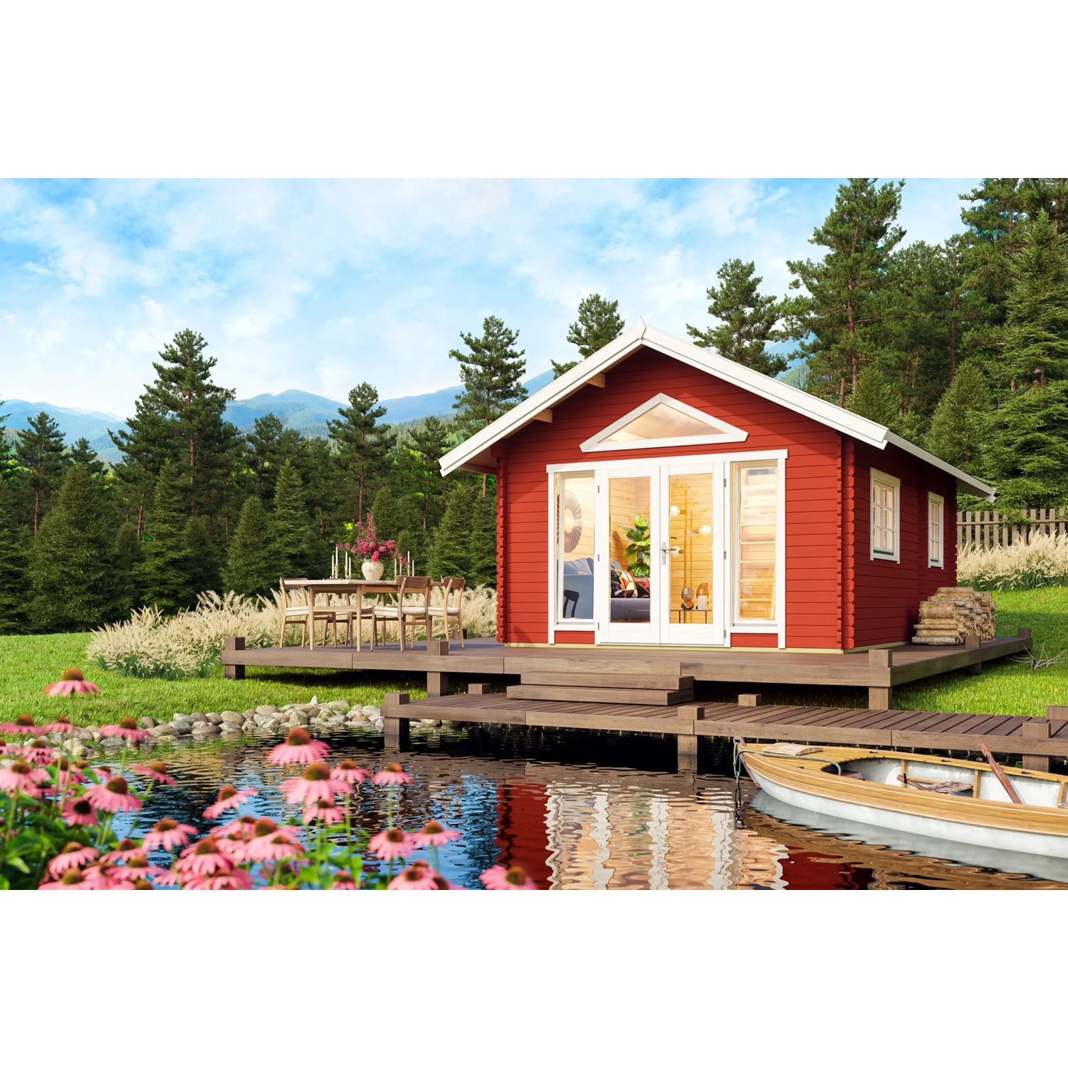 Lasita Gartenhaus Caroline 2.2 Schwedenrot 390 cm x 575 cm günstig online kaufen