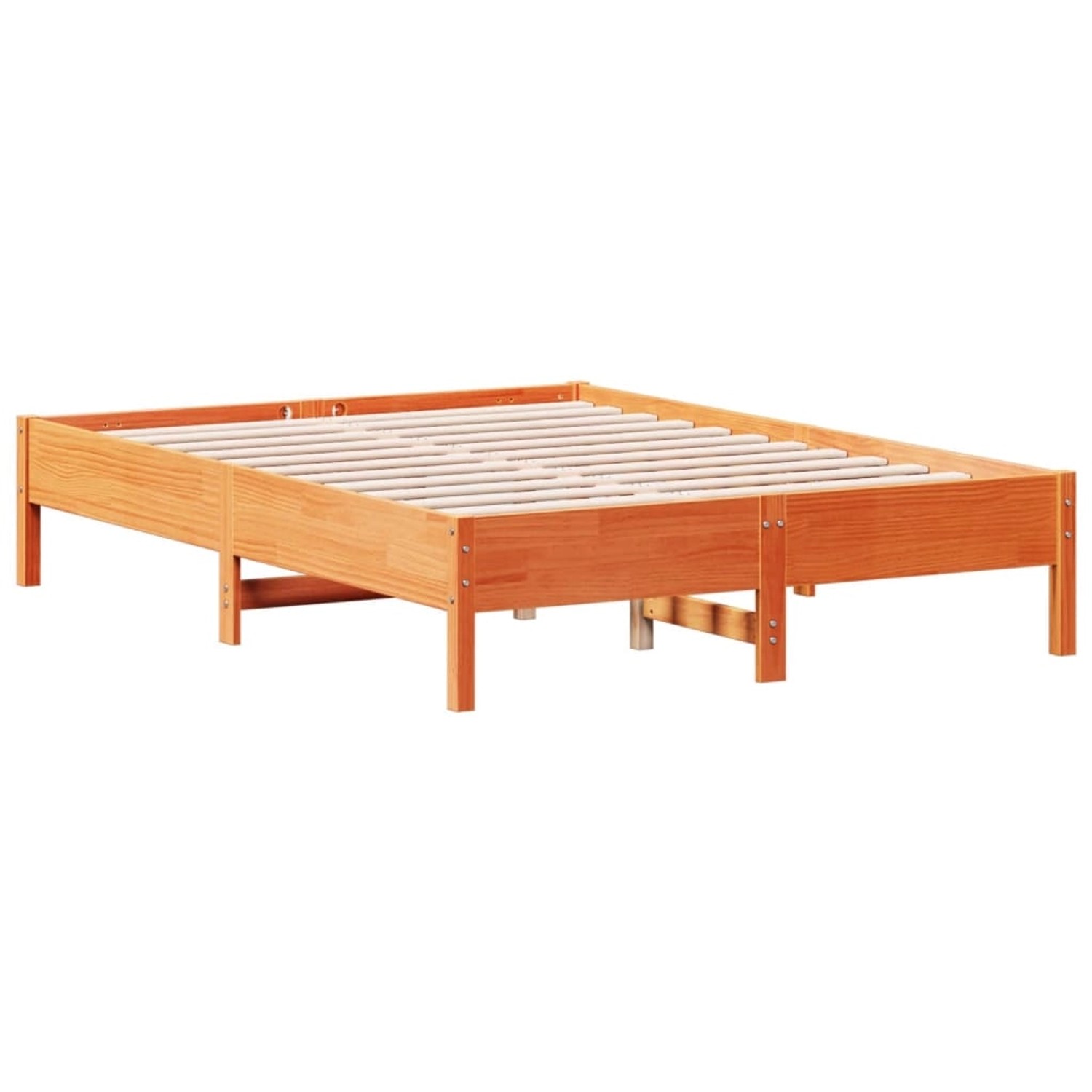 vidaXL Massivholzbett ohne Matratze Wachsbraun 135x190 cm Kiefernholz 84272 günstig online kaufen