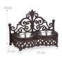 Relaxdays Futterbar Gusseisen Edelstahl Dunkelbraun Silber Rutschfest 23 cm x 31 cm x 15 cm 2,7 kg_4