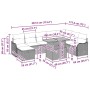 Graues 9-teiliges vidaXL Garten-Sofa-Set mit Kissen und Stauraum aus Polyrattan.