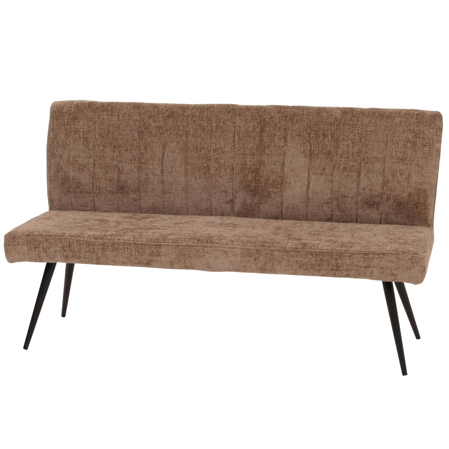 MCW Sitzbank K16 Rückenlehne Stoff/Textil Chenille Metall 160cm Braun