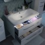 Fackelmann Waschbeckenunterschrank Milano, weiß, 80 cm breit, mit zwei Schubladen und Softclose.