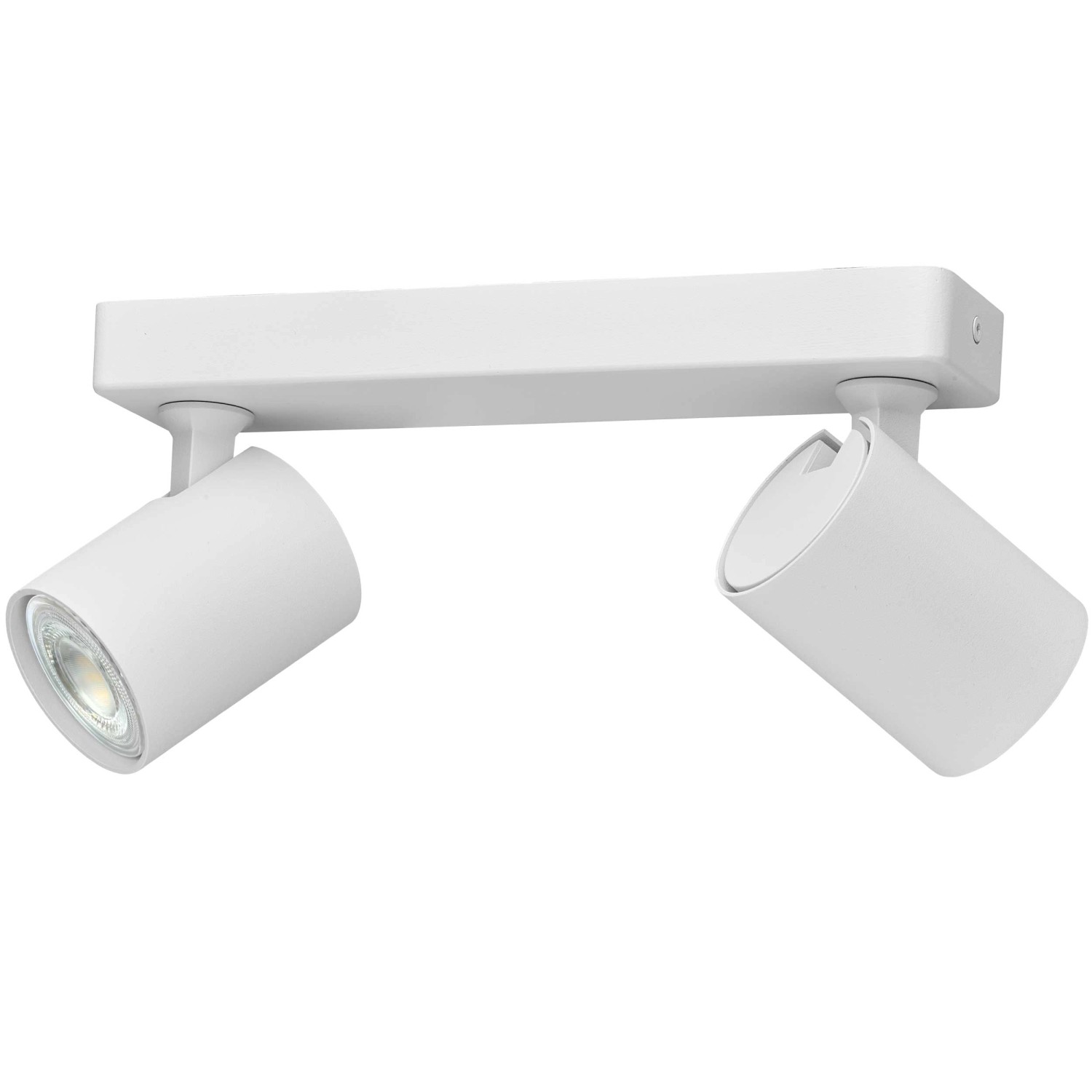 Oktaplex Bora Spotbalken inkl. GU10 Leuchtmittel 2700K Warmweiß Schwenkbar Aluminium 2-Flammig Weiß