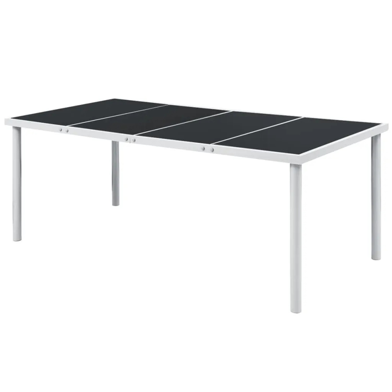 Furnicato Gartentisch 190x90x74 Cm Schwarz Stahl
