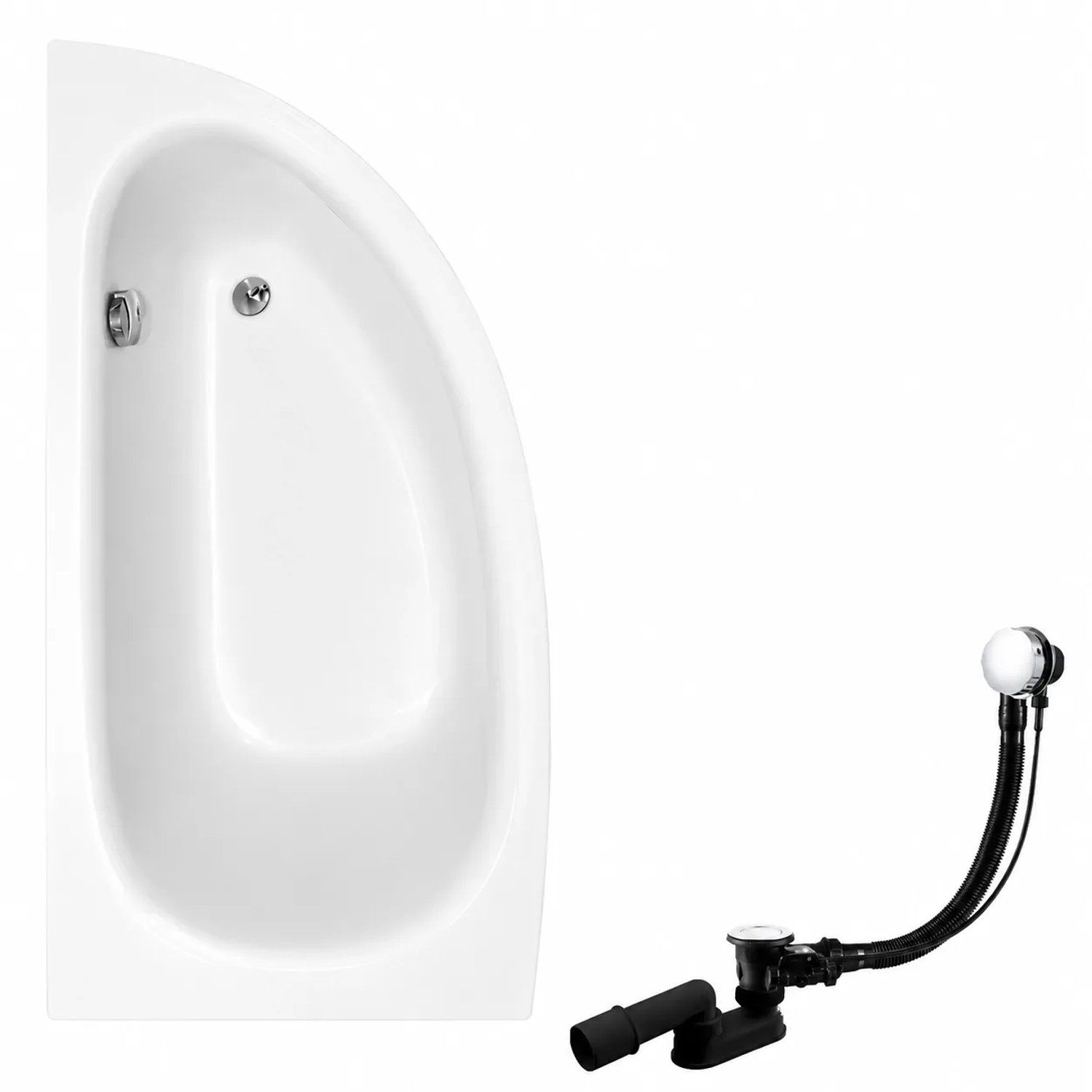 KOLMAN Badewanne Eckwanne 150 x 70 Cm Links Inkl. Ablauf Und Füße