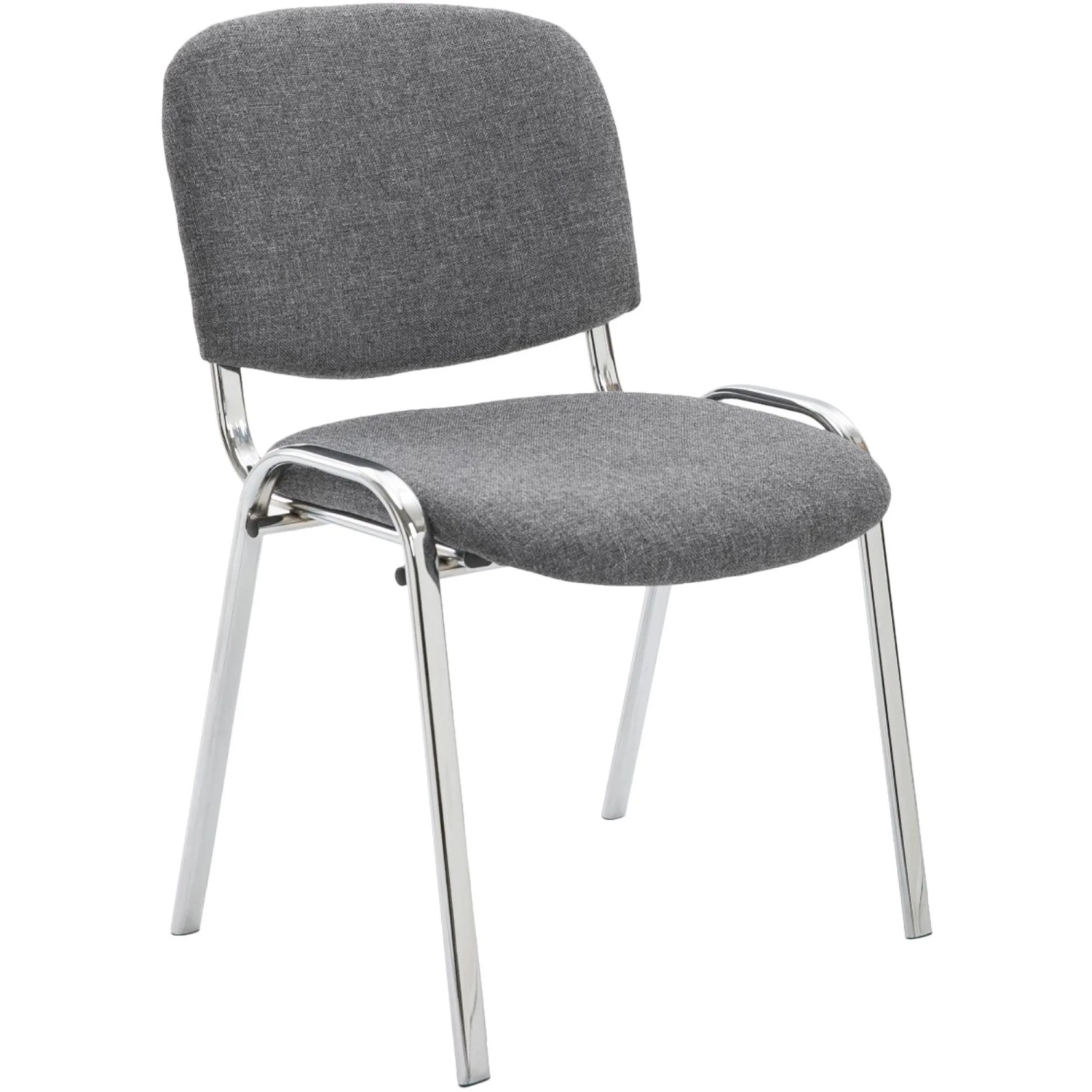 DELUKE Besucherstuhl ZAGREB Stoff Grau 54x48x79cm Konferenzstuhl Wartezimmerstuhl Bürostuhl