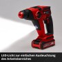 Einhell Akku-Bohrhammer TE-HD 18/12 Li-Solo, rot/schwarz, mit LED-Licht.