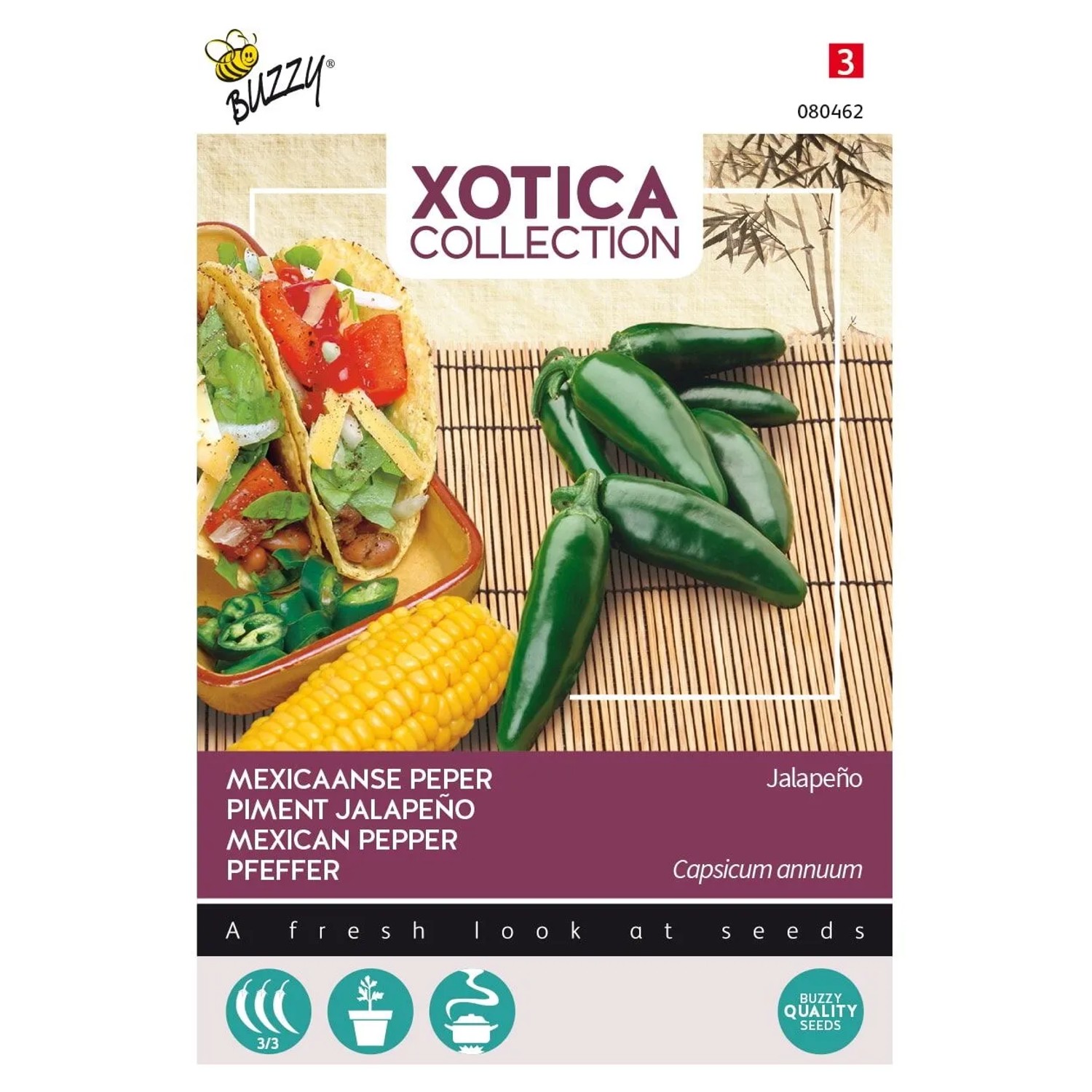 Buzzy Xotica Pfeffer Jalapeno Samen Circa 2.5 grSehr gut Geeignet für die Aussaat ab Mitte Januar