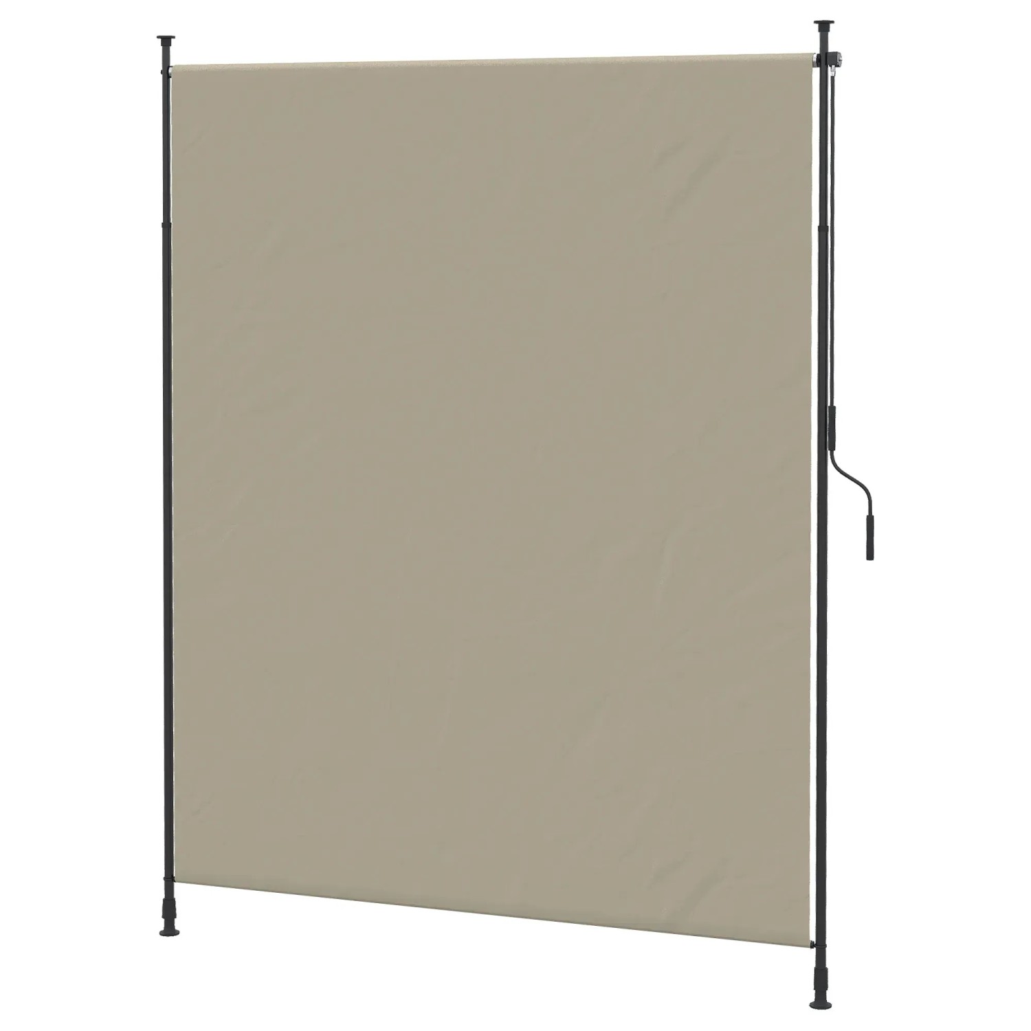 Outsunny Sonnenschirm Markise Aluminium Eisen Polyester Sand 200L x 215-305H cm