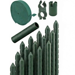 TTL GARDEN Rankstäbe, 15er Set, 240cm, grün. Rankhilfe für Garten, Hochbeet und Gewächshaus.