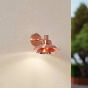 Lucande Wandleuchte Außen Thais 10025915 Spritzwassergeschützt Modern in Kupfer aus Edelstahl 1-flammig E14